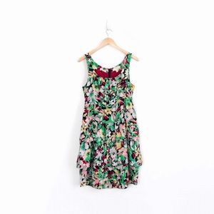 Anthropologie floral ruffled dress